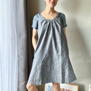 Pillar by Allison Wonderland dress cotton/hemp/silk dress